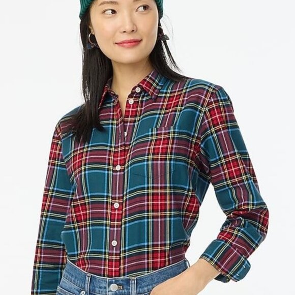 J. Crew Tops - J.Crew Plaid Button Down Shirt - Size 12